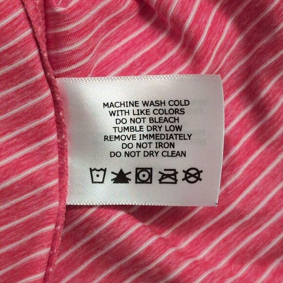 Coolibar Devi L/S Fitness T-Shirt Salmon Striped Crew Neck Raglan 01496 Size M - Picture 10 of 12